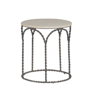 Bradley Iron Round Frame Side Table | Gabriella White - SCH-250240