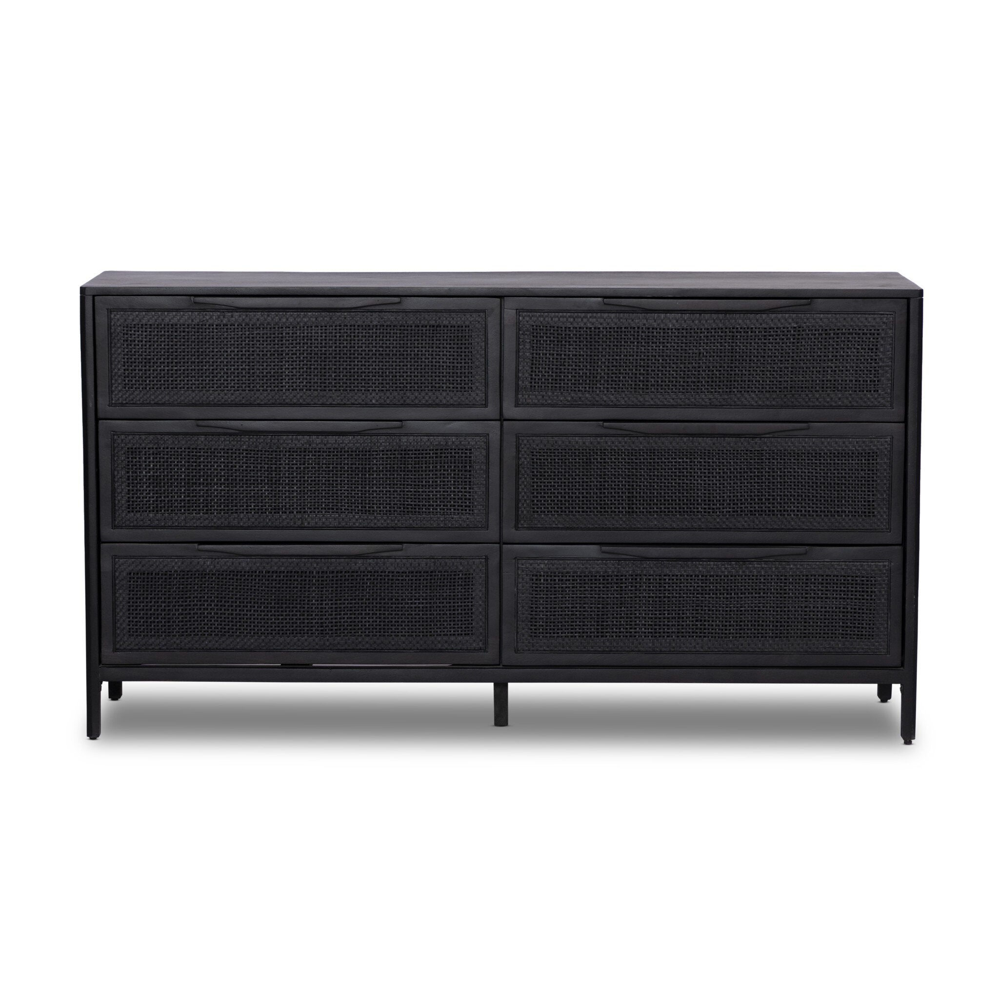 black cane dresser Sydney 6 Drawer Dresser - Black Cane