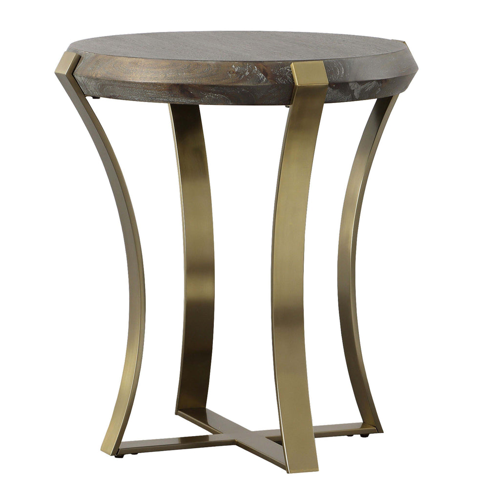 Unite Brass Leg Wood Side Table | Uttermost - 22940