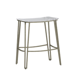 Pierce Iron Acrylic Double-Line Counter Stool - Antique Silver | Gabriella White - SCH-155570