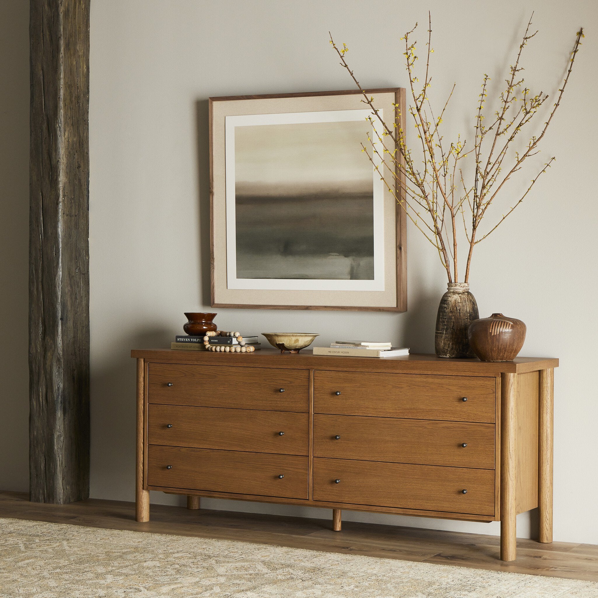 Roark 6 Drawer Dresser - Amber Oak Veneer | Four Hands - 236440-001 Roark 6 Drawer Dresser - Amber Oak Veneer | Four Hands - 236440-001