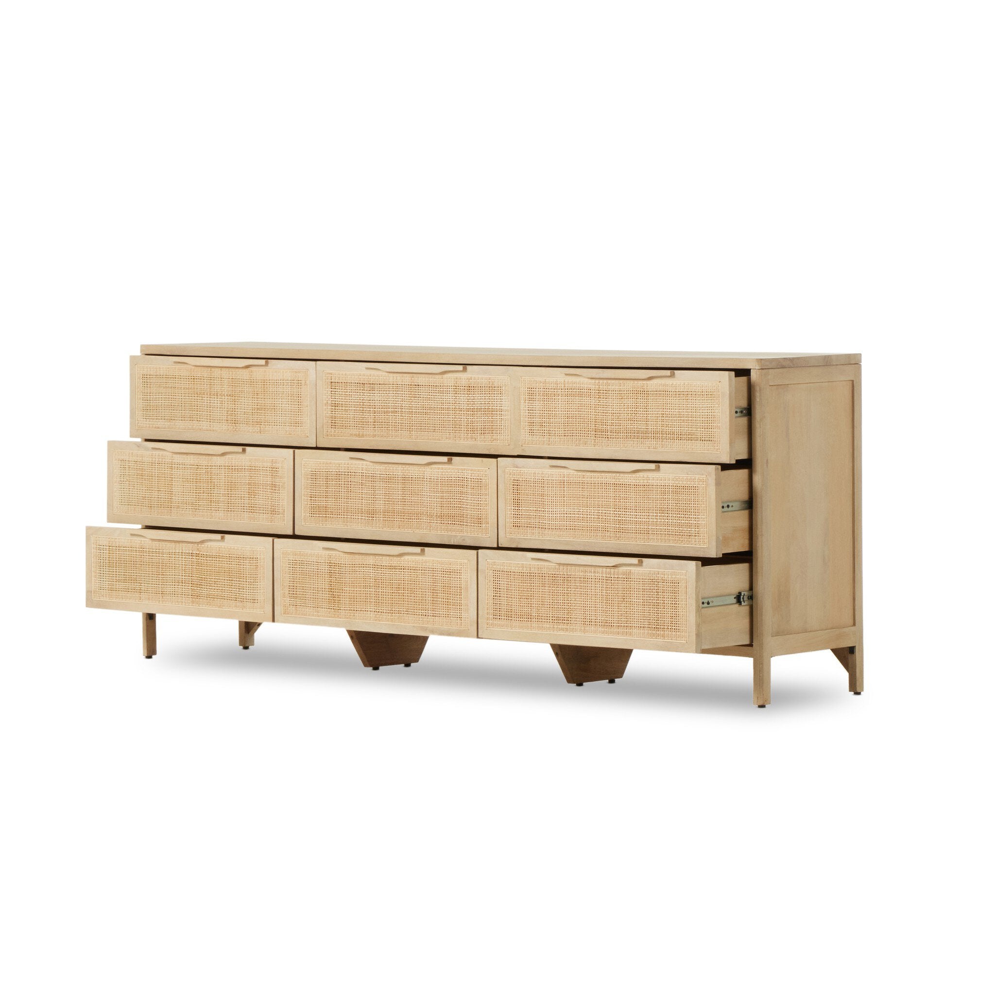 cane dresser Sydney 9 Drawer Dresser in Natural Mango
