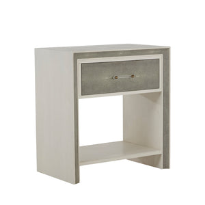 Alford Mindi Wood Nightstand - 1 Drawer, Cerused White | Gabriella White - SCH-167060