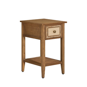 Grand Bermuda Sungkai Wood Nightstand - 1 Drawer, Sandbar | Gabriella White - SCH-176030