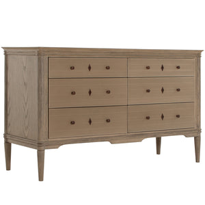 Linnea Oak Wood Storage Dresser - 6 Drawers, Blonde Natural | Gabriella White - SCH-175630
