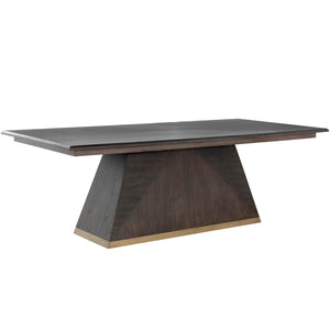 Ferris Mindi Veneer Rectangle Pedestal Dining Table - Forest Black | Gabriella White - SCH-175627