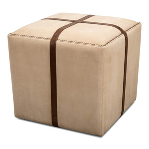 Strap Canvas & Leather Stool | Sarreid Ltd - 29371