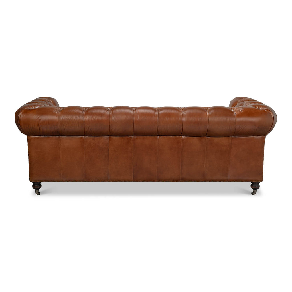Castered Chesterfield Sofa | Sarreid Ltd - 29893