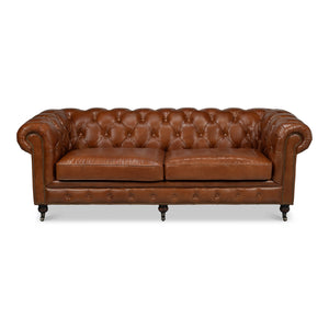 Castered Chesterfield Sofa | Sarreid Ltd - 29893