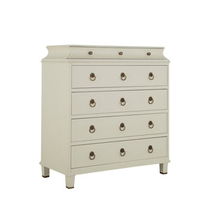 Irene Mindi Wood Chest - 5 Drawers, Antique White | Gabriella White - SCH-175424