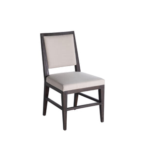 Julius Oak Tapered Legs Dining Chair - Cerused Ash Ivory Beige | Gabriella White - SCH-175082