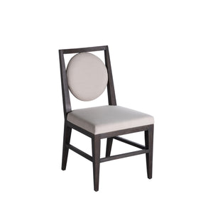 Josy Oak Tapered Legs Dining Chair - Cerused Ash Ivory Beige | Gabriella White - SCH-175081
