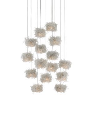 Currey & Co Birds Nest 15-Light Round Multi-Drop Pendant | 9000-0698