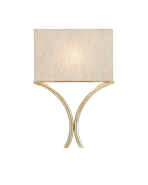 Currey & Co Cornwall Silver Wall Sconce | 5900-0006