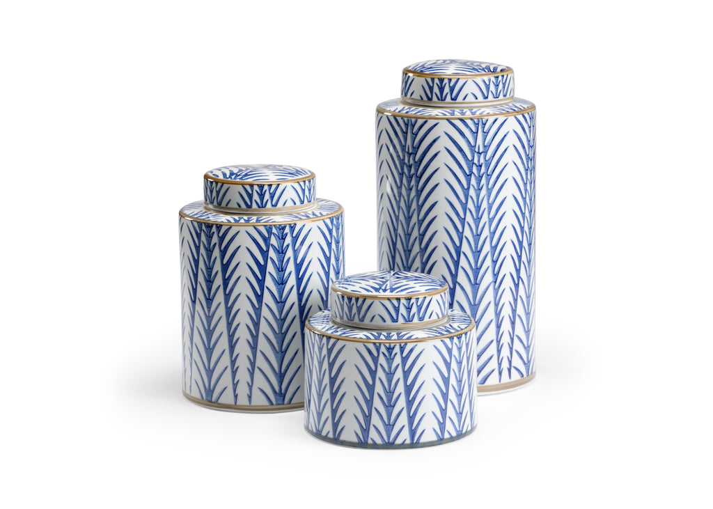 Blue Fronds Canisters (S3) | Wildwood - 301377