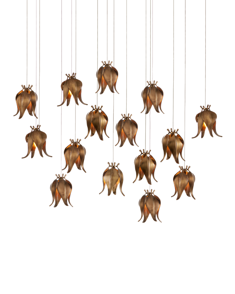 Currey & Co Iota 15-Light Linear Multi-Drop Pendant | 9000-1023