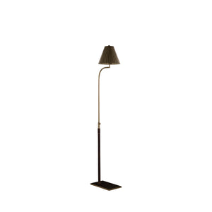 Conway Metal Antique Brass Leather Wrapped Floor Lamp | Gabriella White - SCH-175726