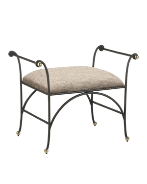Mabel Ottoman, Perf Barrett Sandstone - Beige | Currey & Co - 7000-0942