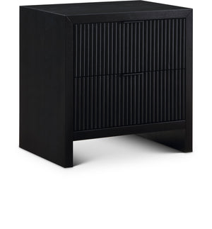 Fairfax Black Solid Wood And Oak Veneer Nightstand | Meridian Furniture - 311Black-NS