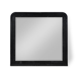 Fluted Black Solid Wood And Oak Veneer Mirror | Meridian Furniture - 314Black-M