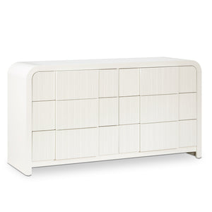 Fluted Cream Solid Wood And Oak Veneer Dresser | Meridian Furniture - 314Cream-D