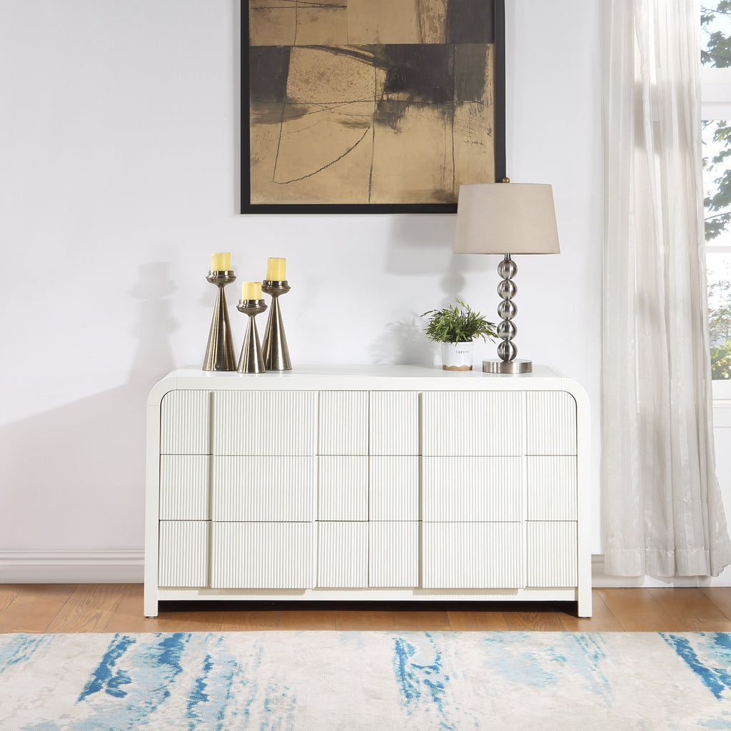 solid wood cream dresser Fluted The center cabinet arrives SIZE:A26 beige dresser na_09/24/2025 Summer Beach Dress, White