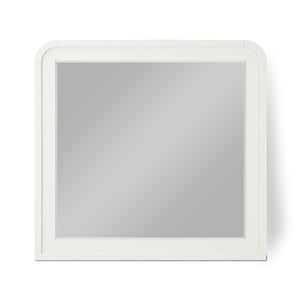 Fluted Cream Solid Wood And Oak Veneer Mirror | Meridian Furniture - 314Cream-M