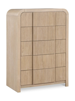 Fluted Natural Solid Wood And Oak Veneer Chest | Meridian Furniture - 314Natural-CH