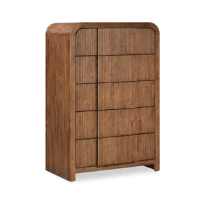 Fluted Walnut Solid Wood And Oak Veneer Chest | Meridian Furniture - 314Walnut-CH