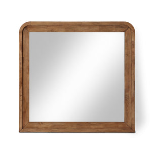 Fluted Walnut Solid Wood And Oak Veneer Mirror | Meridian Furniture - 314Walnut-M