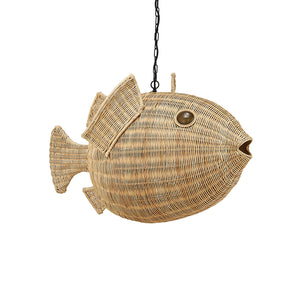 Medium Wicker Blow Fish Pendant | Jonathan Adler - 33499