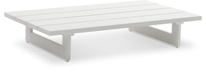 Maldives White Aluminum Outdoor Patio Coffee Table | Meridian Furniture - 337-CT