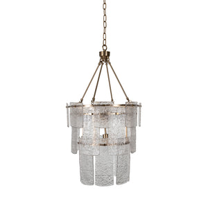 Augusta Metal Cast Glass Antique Brass Chandelier | Gabriella White - SCH-175651