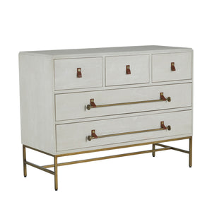 Maya Mindi Dresser - 5 Drawers, Cerused White | Gabriella White - SCH-169285