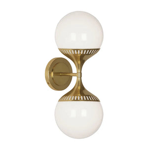 Rio End On End Sconce - Modern Brass | Jonathan Adler - 34184