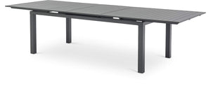Maldives 95.5" / 119" Grey Aluminum Outdoor Patio Dining Table | Meridian Furniture - 343Grey-T