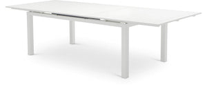 Maldives 95.5" / 119" White Aluminum Outdoor Patio Dining Table | Meridian Furniture - 343White-T