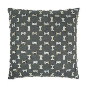 Frayed Decorative Throw Pillow - Gunmetal | DV Kap