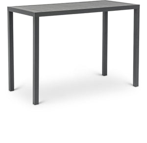Maldives Grey Rectangle Aluminum Outdoor Patio Bar Table | Meridian Furniture - 344Grey-T