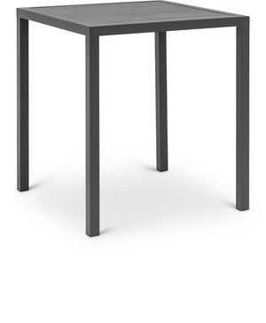 Maldives Grey Square Aluminum Outdoor Patio Bar Table | Meridian Furniture - 345Grey-T