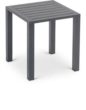 Maldives Grey Aluminum Outdoor Patio End Table | Meridian Furniture - 346Grey-ET