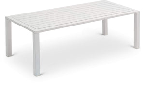 Maldives White Aluminum Outdoor Patio Coffee Table | Meridian Furniture - 346White-CT