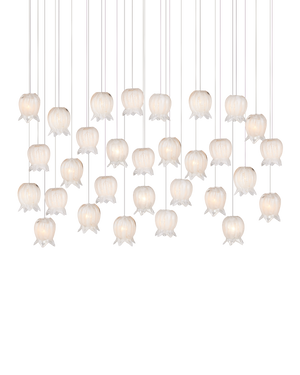 Polpo White 30-Light Linear Multi-Drop Pendant | Currey & Co - 9000-1408