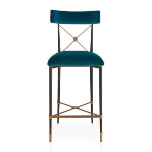 Rider Counter Stool - Rialto Peacock  | Jonathan Adler - 35908