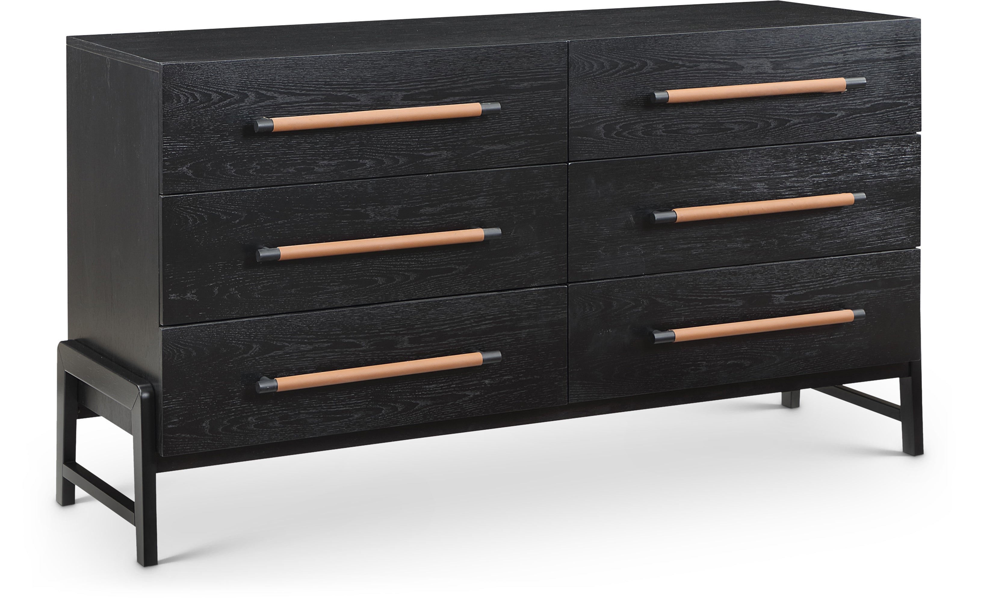 Kaya Black Vegan Leather Dresser
