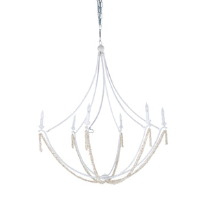 Nakita Metal Plaster White Coral White Coastal Chandelier | Gabriella White - SCH-170050