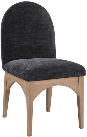 Waldorf Black Chenille Fabric Upholstered Dining Side Chair | Meridian Furniture - 377Black-SC