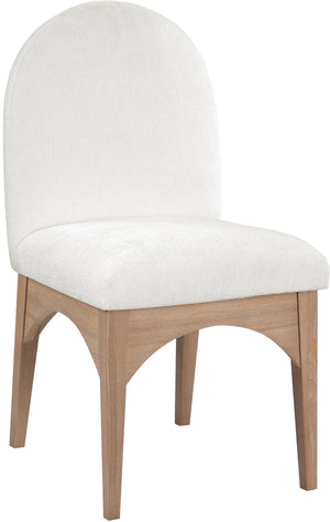 Waldorf Cream Chenille Fabric Upholstered Dining Side Chair | Meridian Furniture - 377Cream-SC