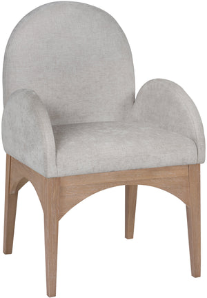 Waldorf Grey Chenille Fabric Upholstered Dining Arm Chair | Meridian Furniture - 377Grey-AC