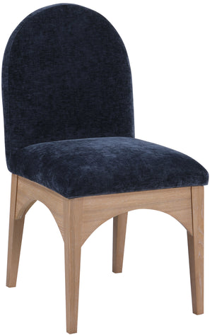 Waldorf Navy Chenille Fabric Upholstered Dining Side Chair | Meridian Furniture - 377Navy-SC